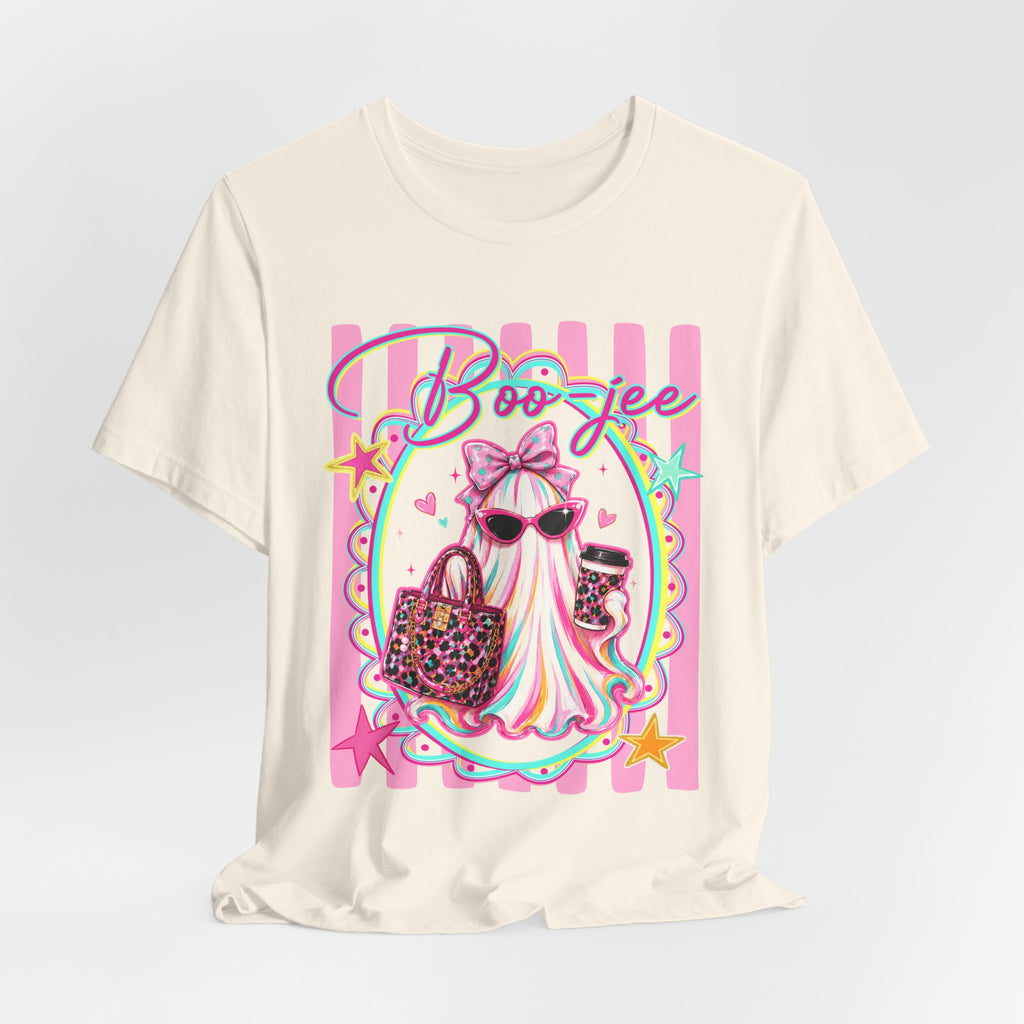 Boo-Jee Ghost Tee — Kawaii Fashion Ghost Graphic T-Shirt with Purse & Coffee