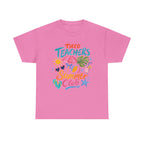 Teacher Summer Club T-Shirt — "Tired Teachers" Bright Beach Vacation Tee