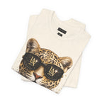 Leopard with Sunglasses Tee | Gold Chain Cheetah Graphic Shirt