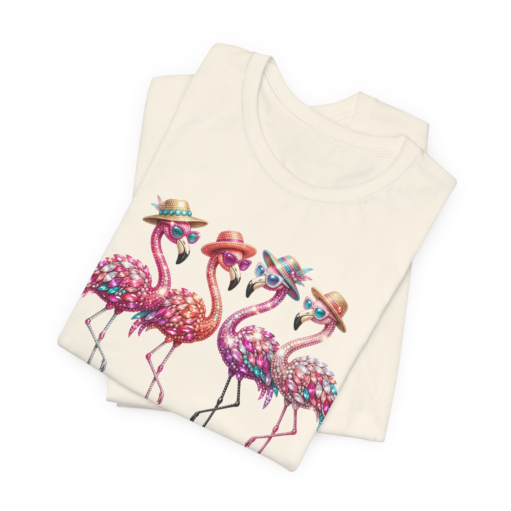 Hello Summer Flamingos T-Shirt | Pink Flamingo Beach Graphic Tee
