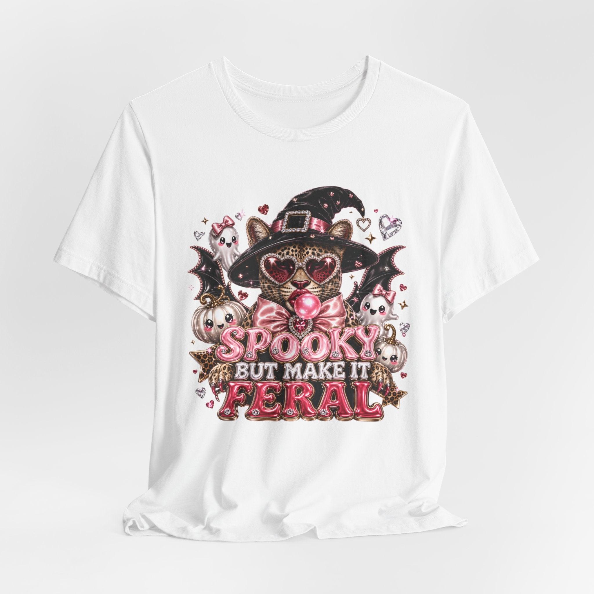 Spooky But Make It Feral Tee — Cute Witch Cat Halloween T-Shirt