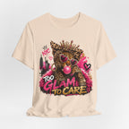 Too Glam To Care Tee — Leopard Crown Cat Graphic Shirt