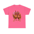 Two Chickens Taking Selfie T-Shirt | Funny Poultry Illustration