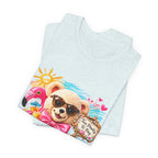 Teddy Bear Pool Float Tee | Summer Bear with Sunglasses and Flamingo