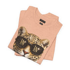 Leopard with Sunglasses Tee | Gold Chain Cheetah Graphic Shirt