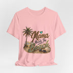 Mama Needs The Beach T-Shirt | Palm Tree, Seashells, Leopard Script