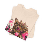 Too Glam To Care Tee — Leopard Crown Cat Graphic Shirt
