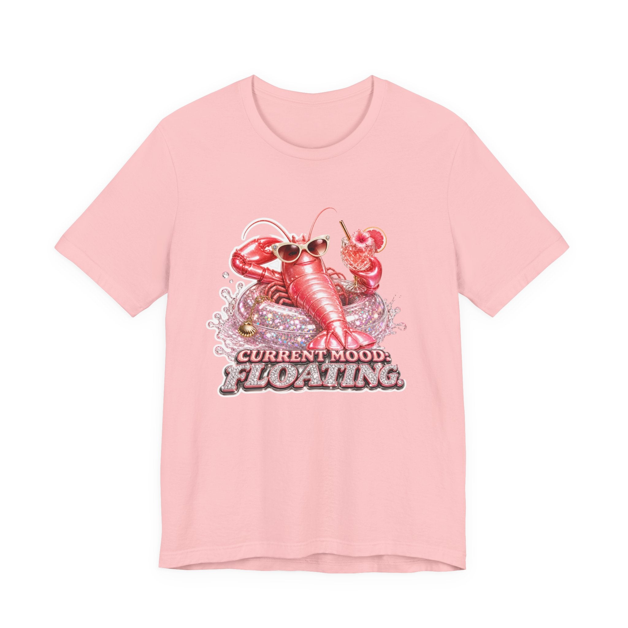 Floating Lobster Graphic Tee — "Current Mood: Floating" Summer Shirt