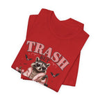 Trash But Luxury Raccoon Tee — Halloween Graphic T-Shirt with Pumpkins & Bats