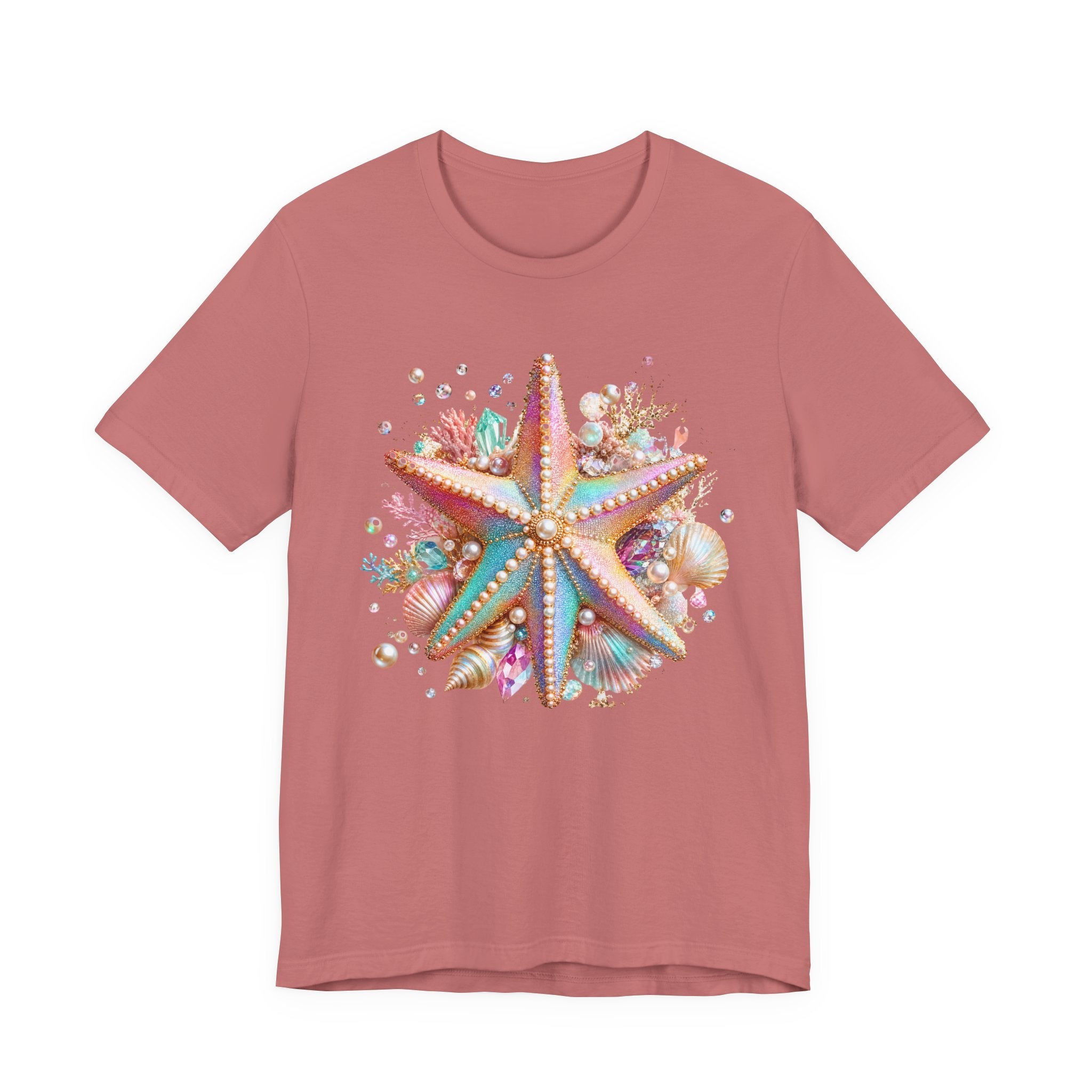 T-shirt Étoile de mer Colorée | T-shirt Graphique Plage Coquillage Océan