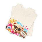 Teddy Bear Pool Float Tee | Summer Bear with Sunglasses and Flamingo