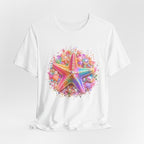 Rainbow Starfish T-Shirt | Colorful Seashell Beach Art