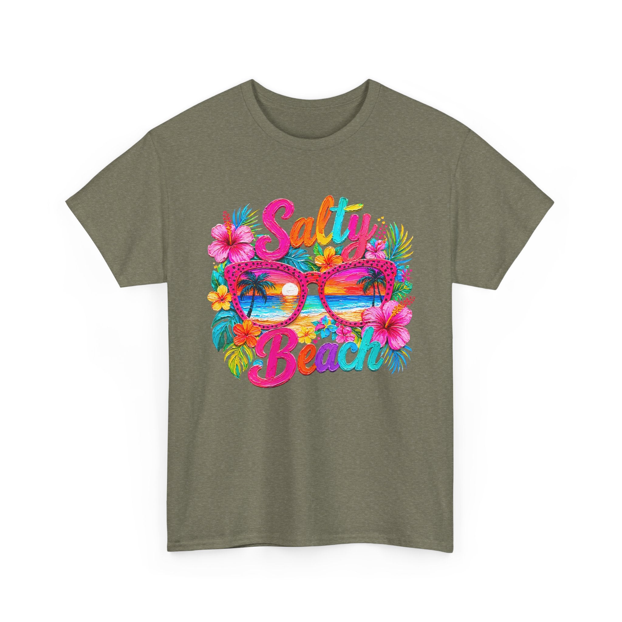 Salty Beach sunglasses floral design T-Shirt | tropical summer vibes