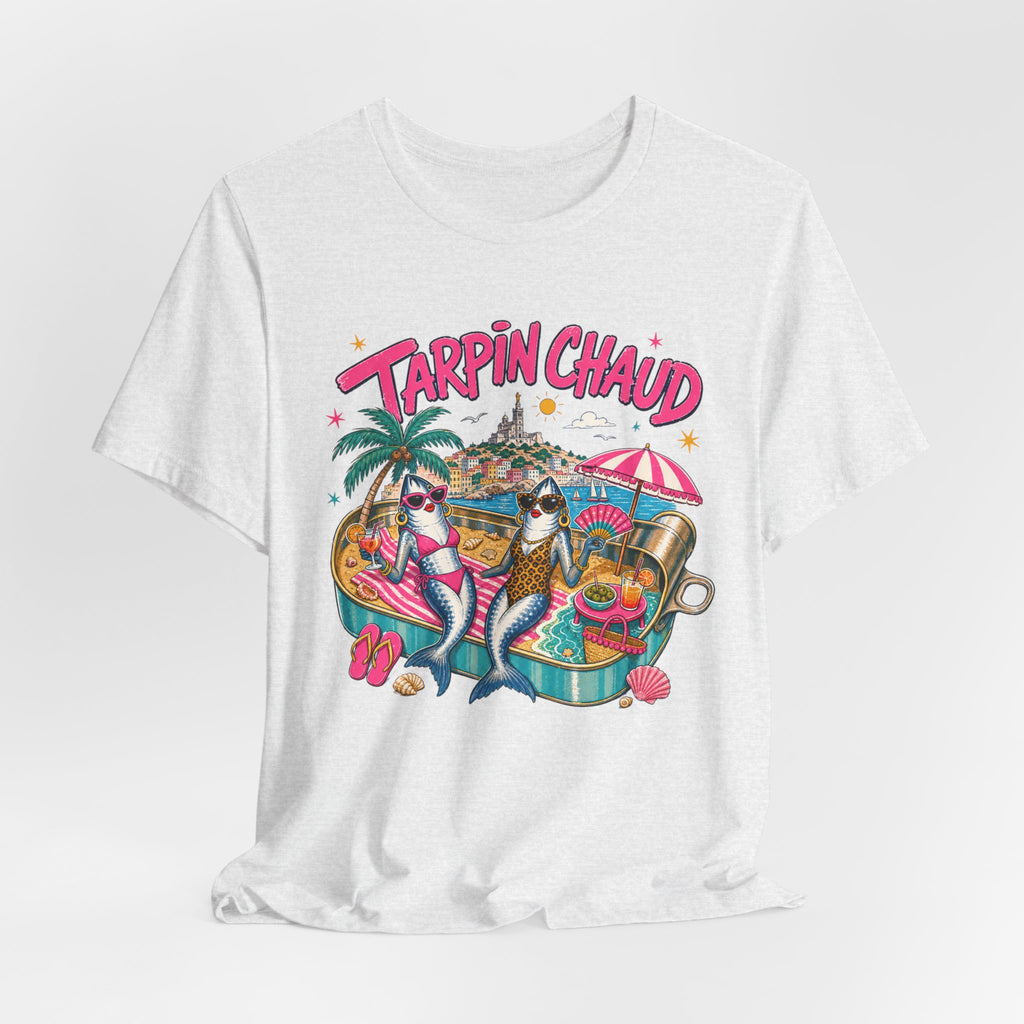 T-shirt – Tee-shirt graphique « Tarpin Chaud » ambiance tropicale plage