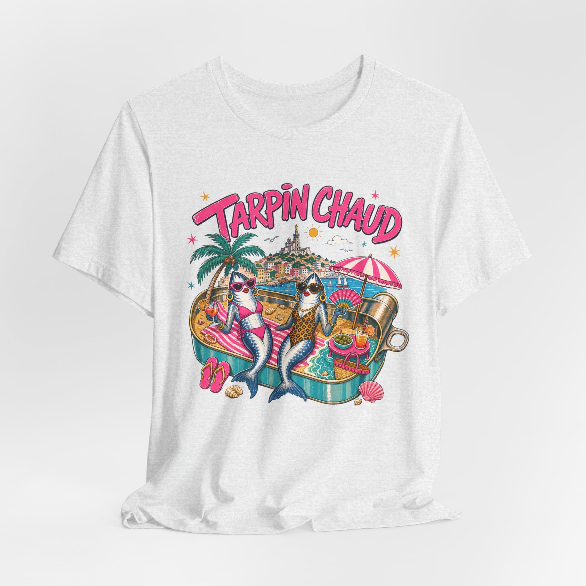 T-shirt – Tee-shirt graphique « Tarpin Chaud » ambiance tropicale plage