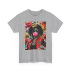 Afro Bubblegum Queen Tee | Street Art Graffiti Portrait, Crowned Woman