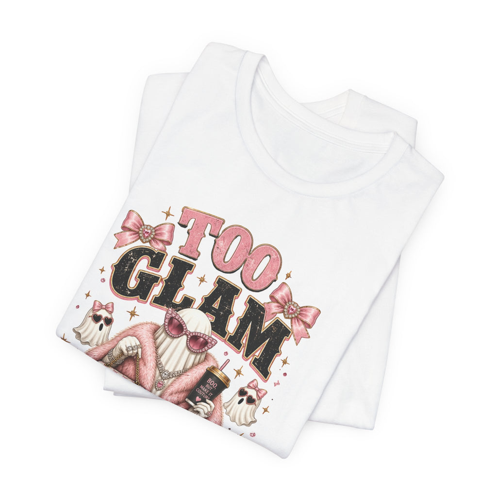 Too Glam To Give A Boo Halloween Tee — Pink Glamorous Costume Shirt