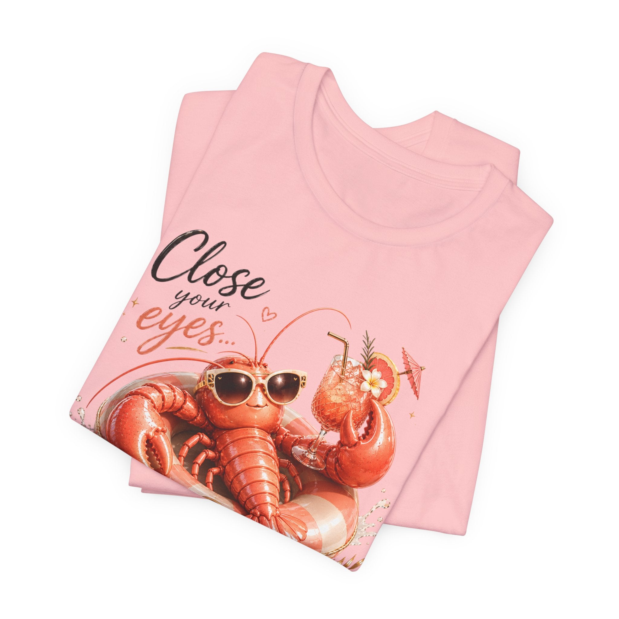 Relaxing Lobster Tee — "Close Your Eyes, Listen & Relax" Graphic T-Shirt