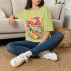 Tropical Colorful Fish T-Shirt | Neon Hibiscus Beach Illustration