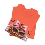 Spooky Mama T-Shirt — Cute Halloween Leopard Pumpkin Graphic Tee for Moms