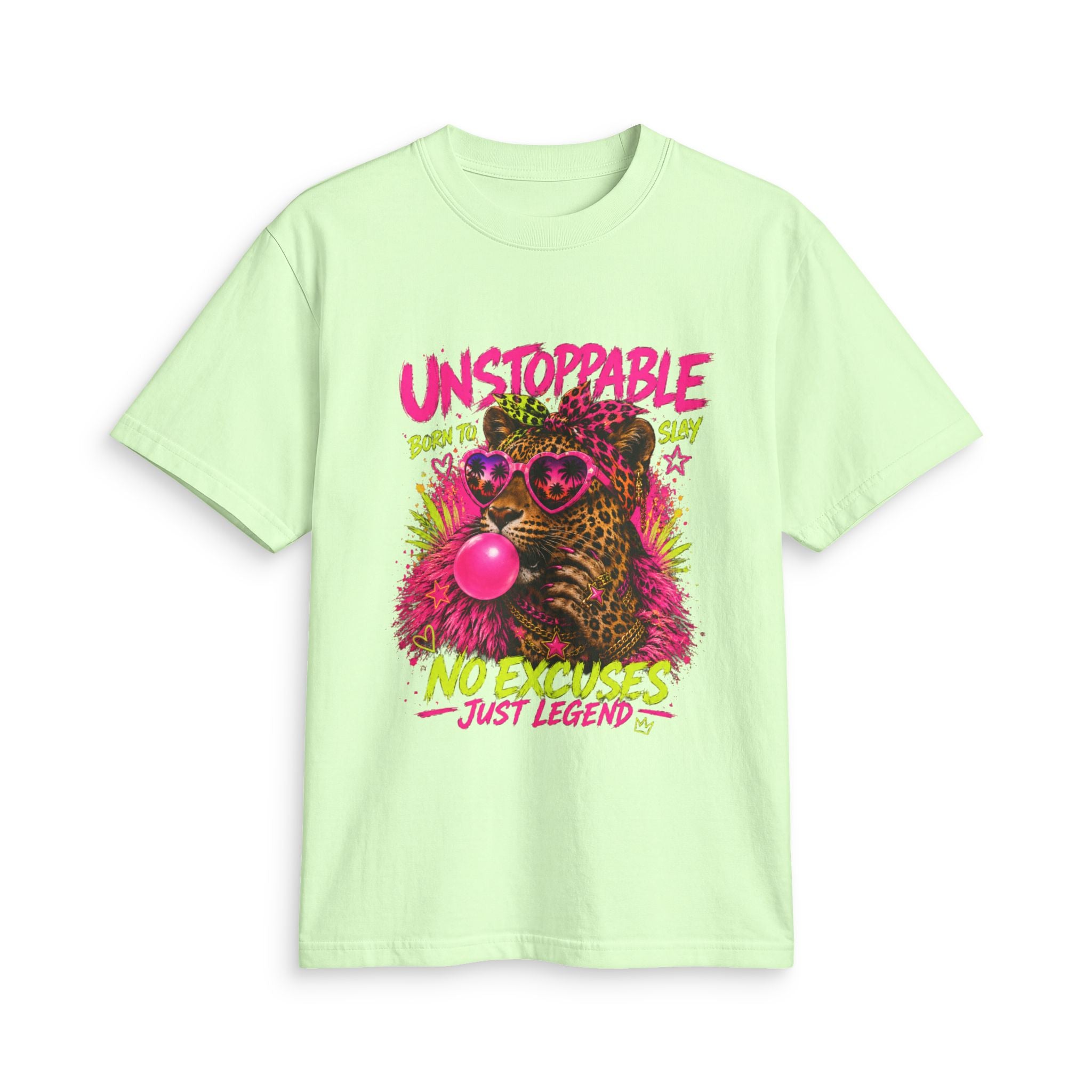 Unstoppable Leopard Bubblegum T-Shirt | No Excuses Just Legend