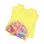 Rainbow Starfish T-Shirt | Colorful Seashell Beach Art