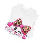 Pink Ghost Halloween T-Shirt with Leopard Bow