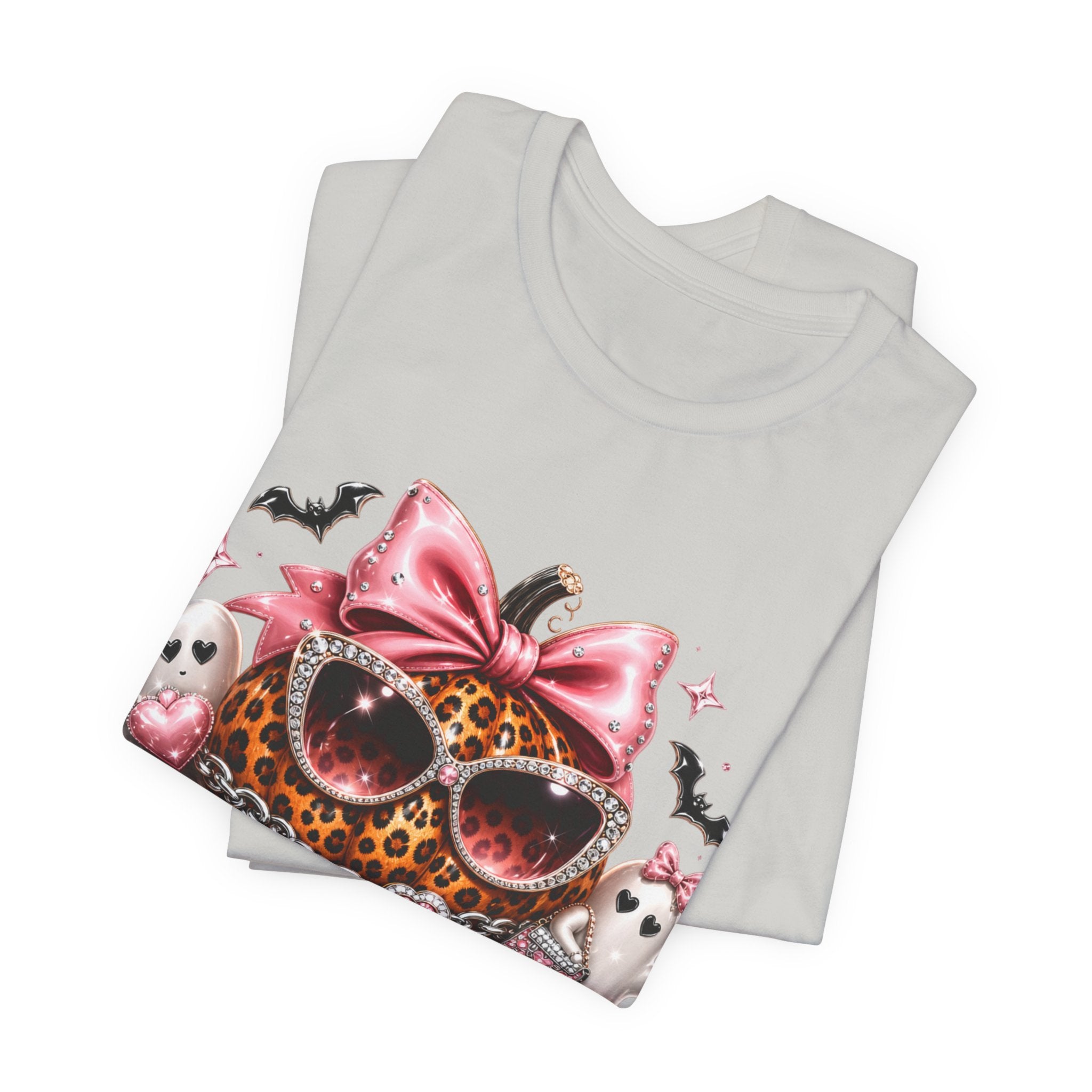 Spooky Mama T-Shirt — Cute Halloween Leopard Pumpkin Graphic Tee for Moms