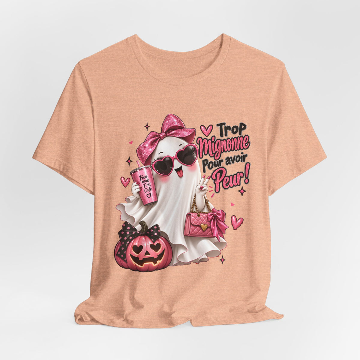 Cute Pink Ghost Halloween T-Shirt | Coquette Luxe