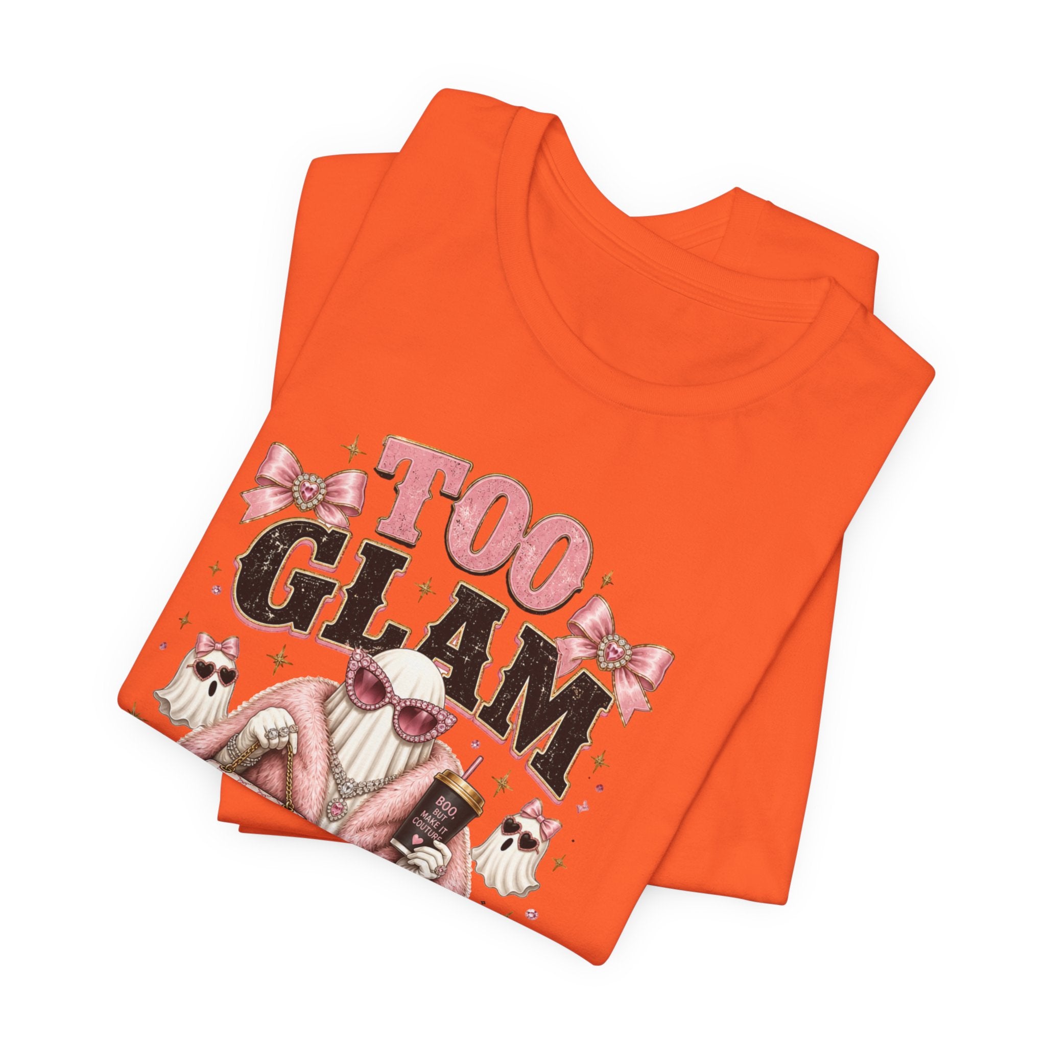 Too Glam To Give A Boo Halloween Tee — Pink Glamorous Costume Shirt