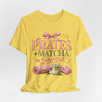 Pilates + Matcha Bonheur Tee — Yoga Mat & Matcha Fitness Shirt