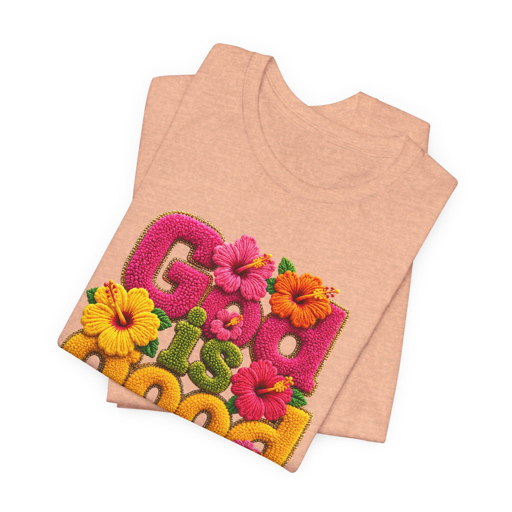 God Is Good all the time T-Shirt | Floral Retro Typography