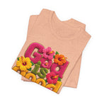 God Is Good all the time T-Shirt | Floral Retro Typography