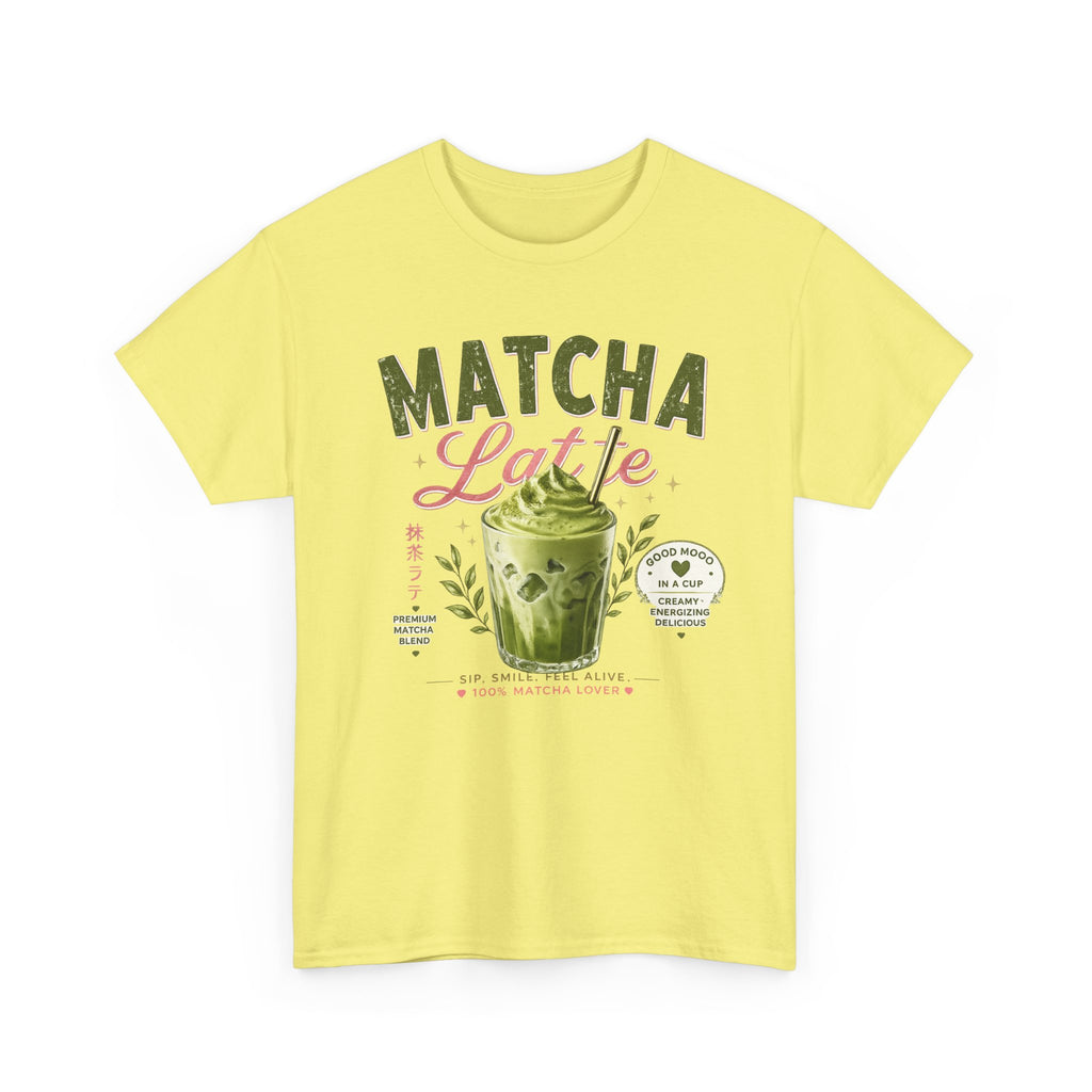 Matcha Latte T-Shirt | Iced Matcha Cup Graphic, Green Tea Illustration