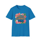 Hello Summer Vibes Watermelon Floral Leopard Print T-Shirt