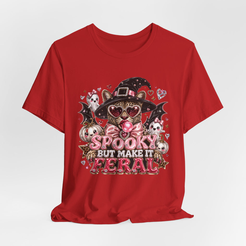 Spooky But Make It Feral Tee — Cute Witch Cat Halloween T-Shirt