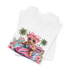Coquette Island Cow Club T-Shirt | Cute Highland Cow Pink Jet Ski Summer Graphic Tee