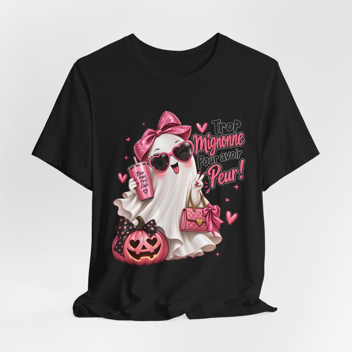 Cute Pink Ghost Halloween T-Shirt | Coquette Luxe