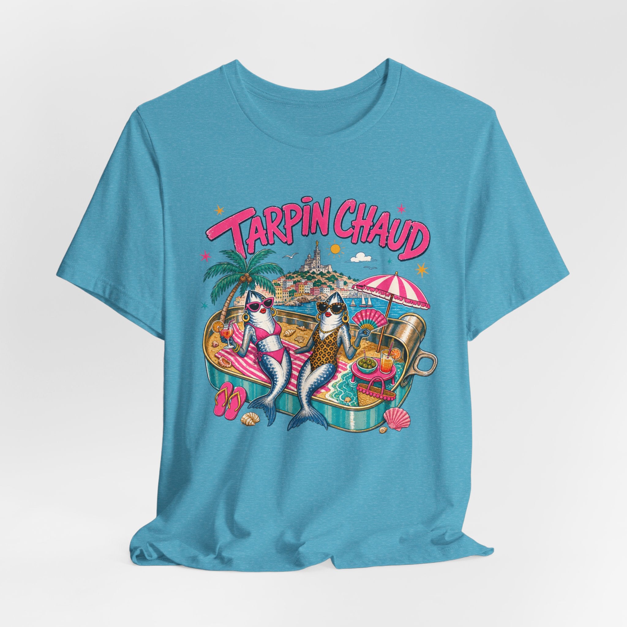 T-shirt – Tee-shirt graphique « Tarpin Chaud » ambiance tropicale plage