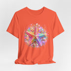 Rainbow Starfish T-Shirt | Colorful Seashell Beach Art