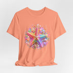 Rainbow Starfish T-Shirt | Colorful Seashell Beach Art
