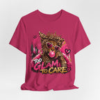 Too Glam To Care Tee — Leopard Crown Cat Graphic Shirt