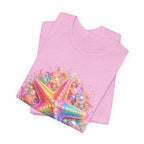 Rainbow Starfish T-Shirt | Colorful Seashell Beach Art