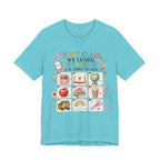 In My Class We Learn We Grow Teacher Illustration T-Shirt | School Icons