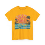 Vintage Sunset Palm Beach T-Shirt | Retro Surf Waves Tee