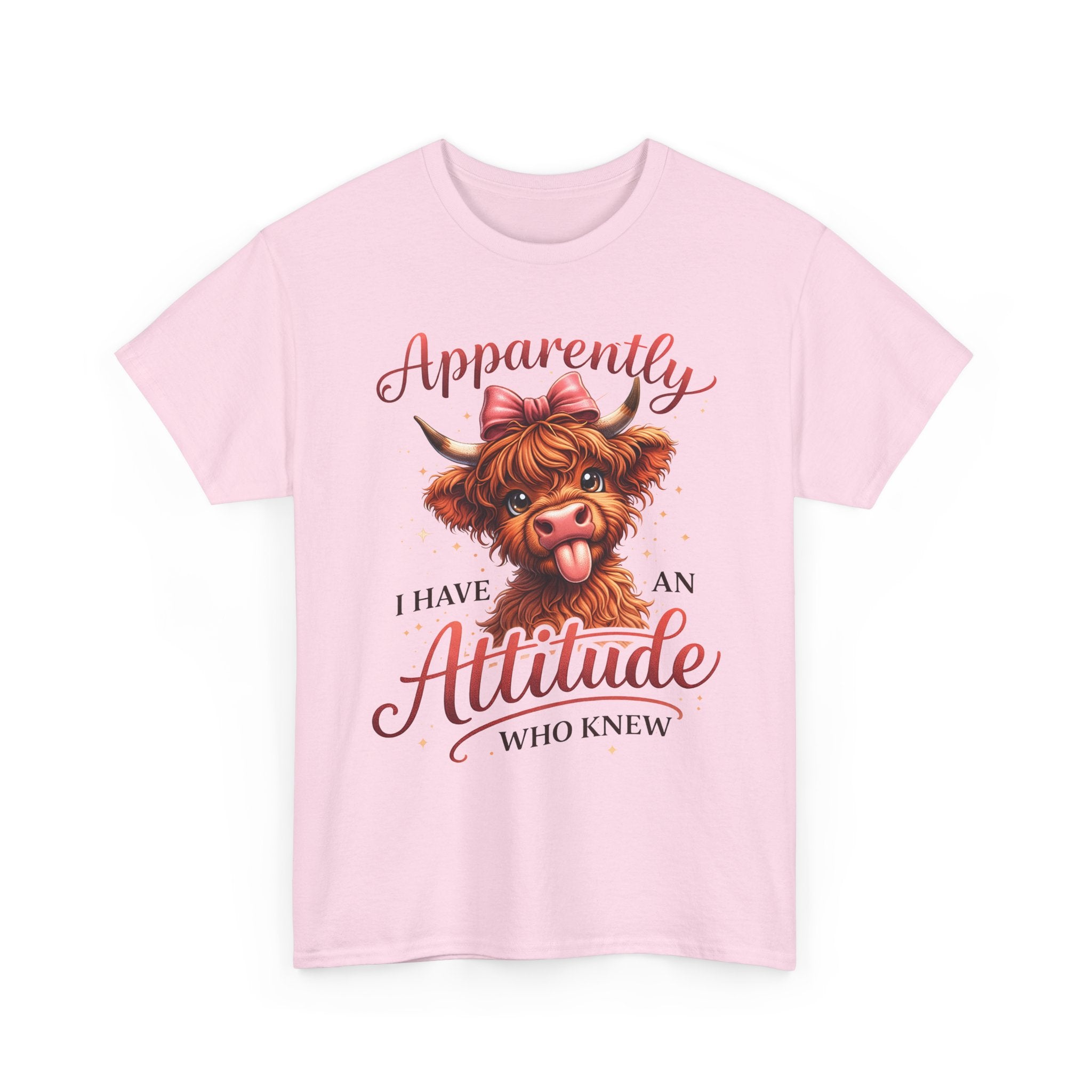 Apparently I Have An Attitude Cow T-Shirt | Cute Highland Cow Graphic