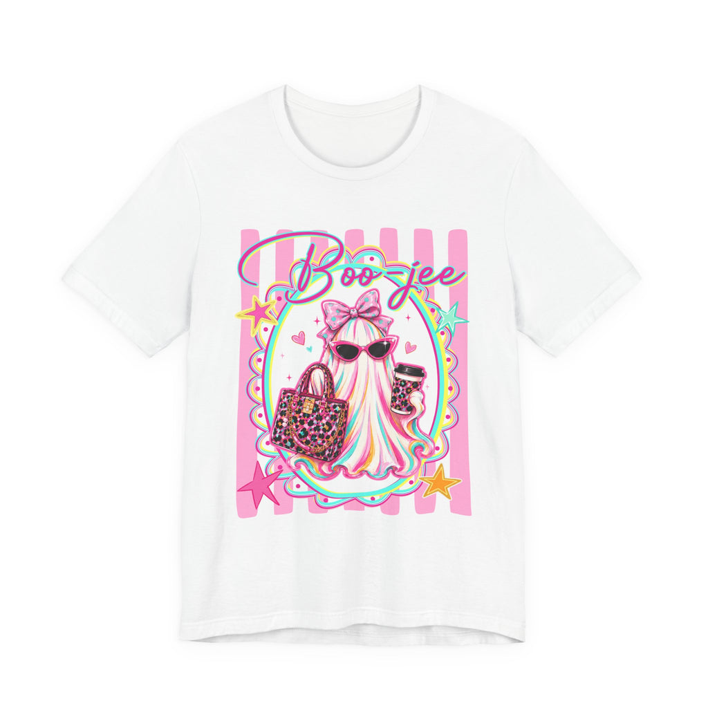 Boo-Jee Ghost Tee — Kawaii Fashion Ghost Graphic T-Shirt with Purse & Coffee
