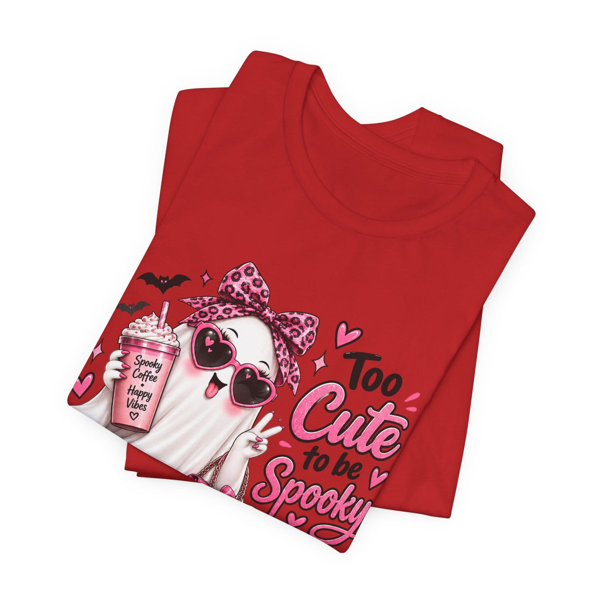 Cute Ghost Halloween T-Shirt | Too Cute to Be Spooky | Coquette Luxe