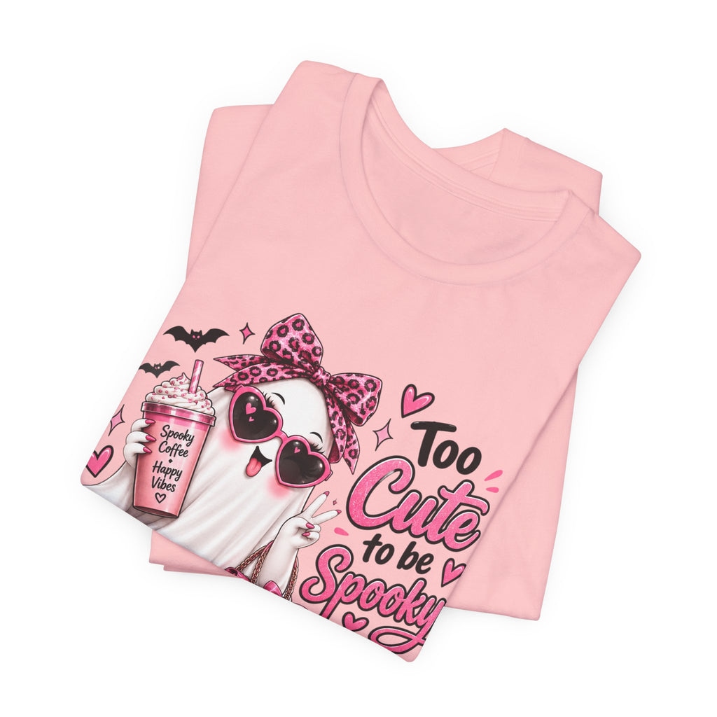 Cute Ghost Halloween T-Shirt | Too Cute to Be Spooky | Coquette Luxe