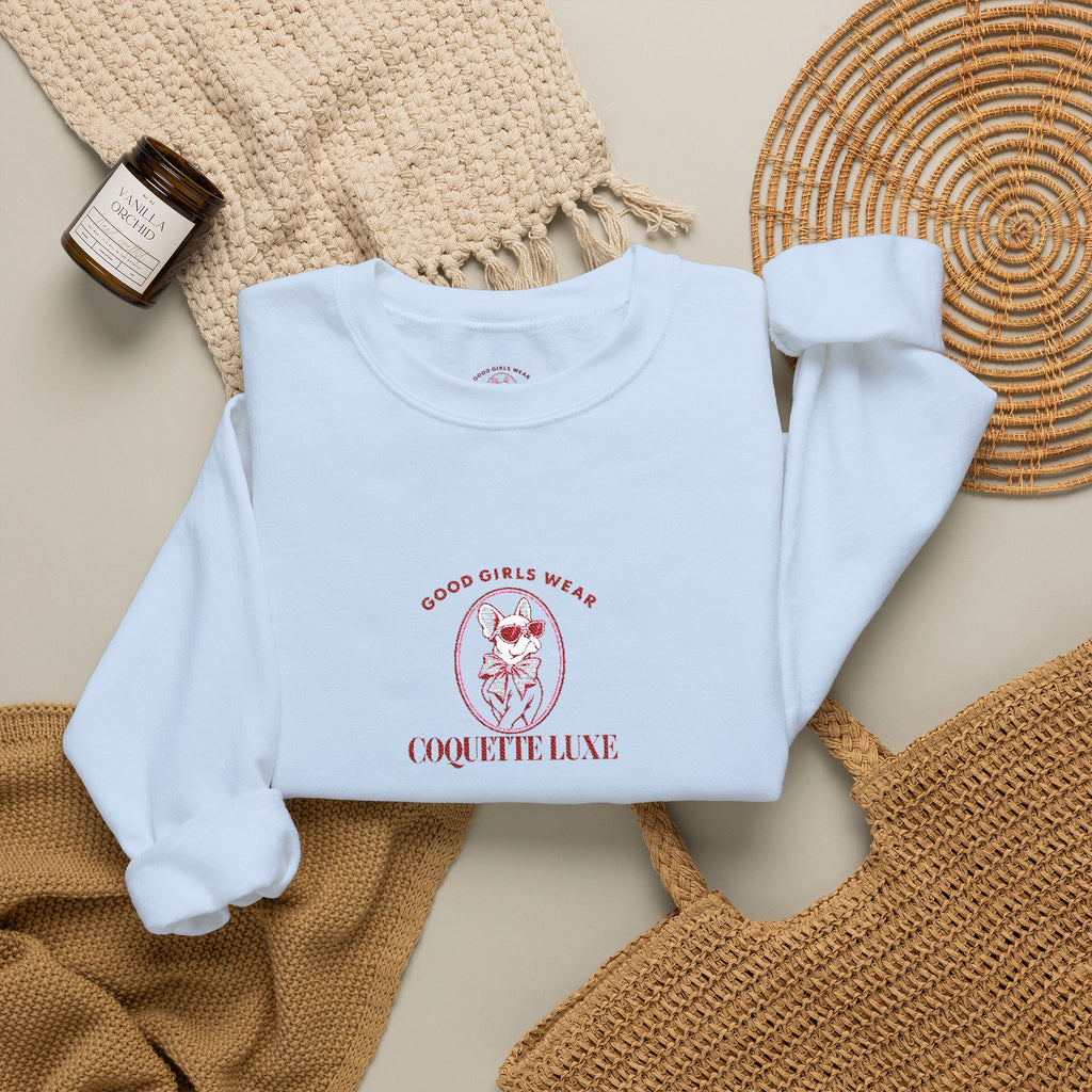 Good Girls Wear Coquette Luxe Embroidered Sweatshirt | Women's Crewneck